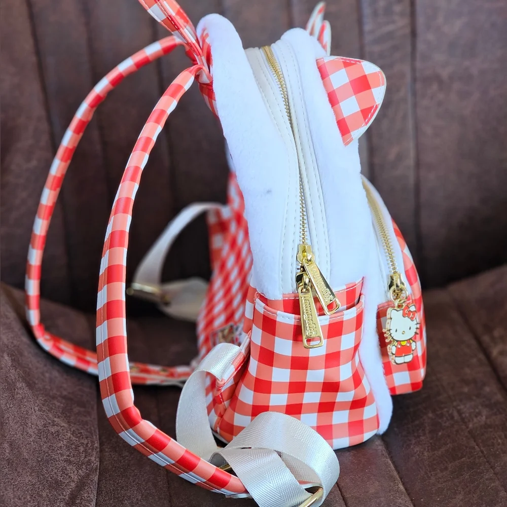 Loungefly Sanrio Hello Kitty Gingham Figural Mini Picnic Backpack